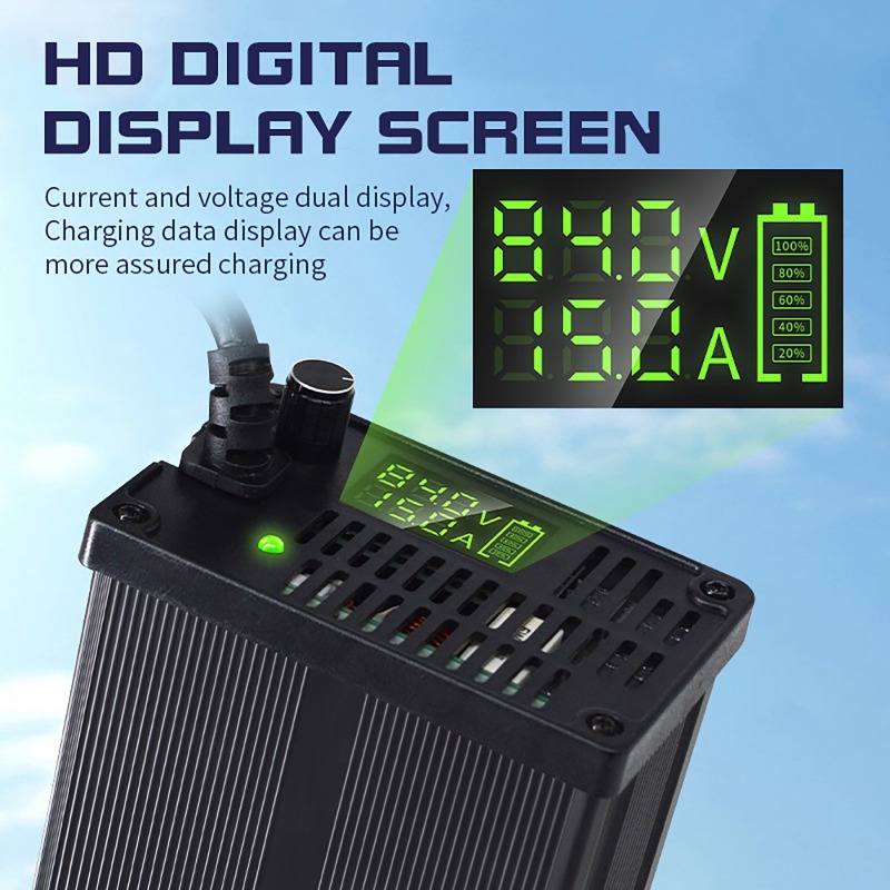 شاحن بطارية ليثيوم قابل للتعدي - مراجعة 84V 20A Smart Charger وسعره