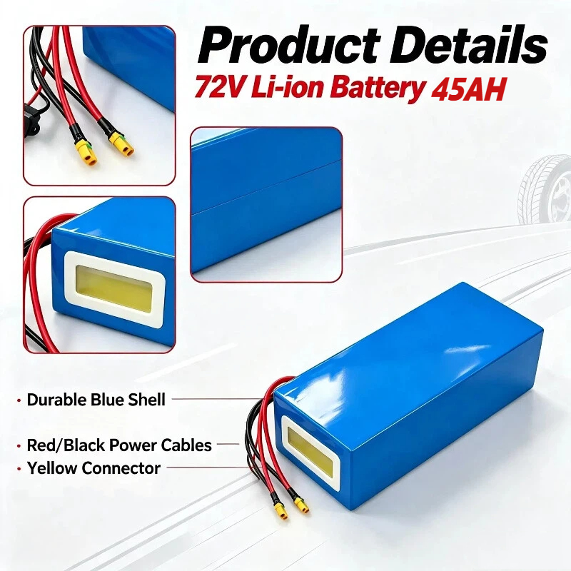 بطارية ليثيوم أيون مثلثة الشكل - مراجعة 72V 40Ah Lifepo4 Battery Pack وسعره